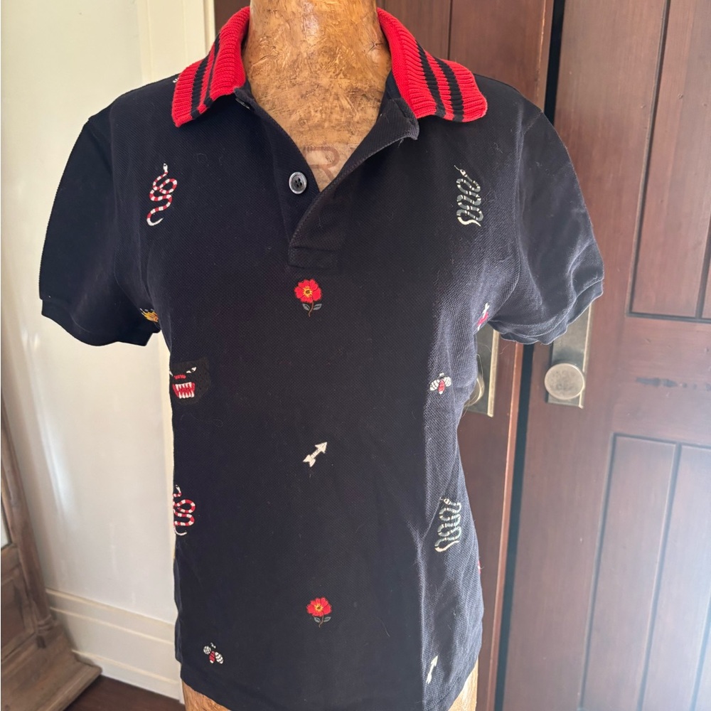 Embroidered Gucci Polo Shirt